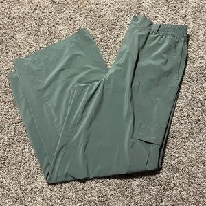 Aerie Offline Wide-Leg Cargo Pants Utility Trousers Lightweight Green Size Small
